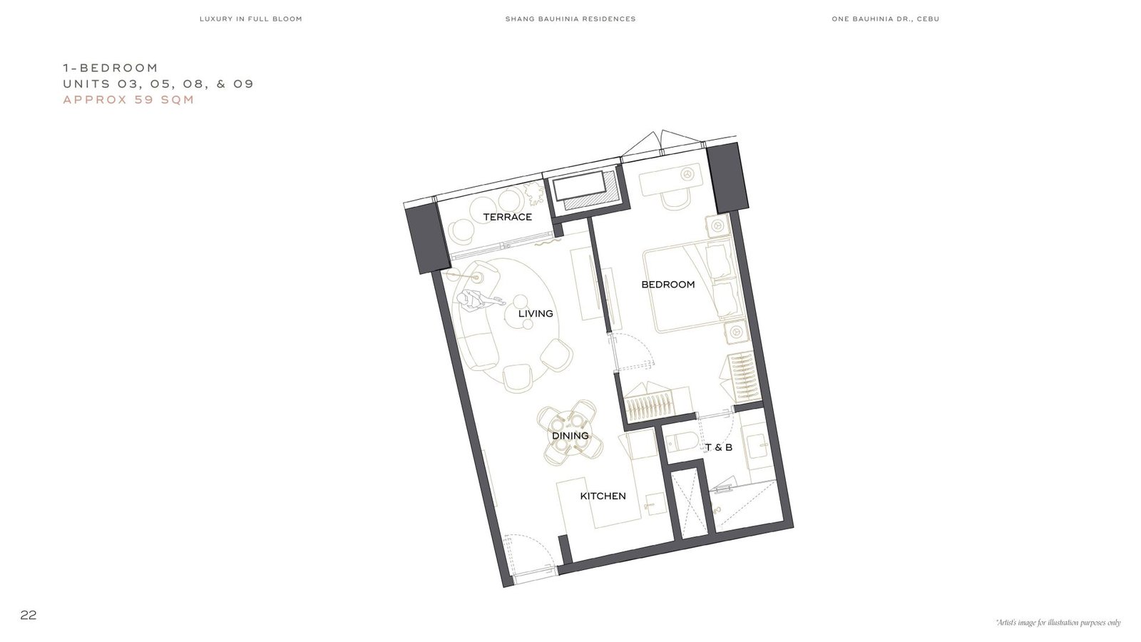 1Bedroom 59 sqm